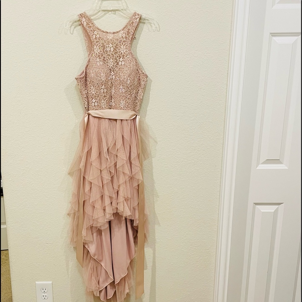 Champagne High Low Formal Dress